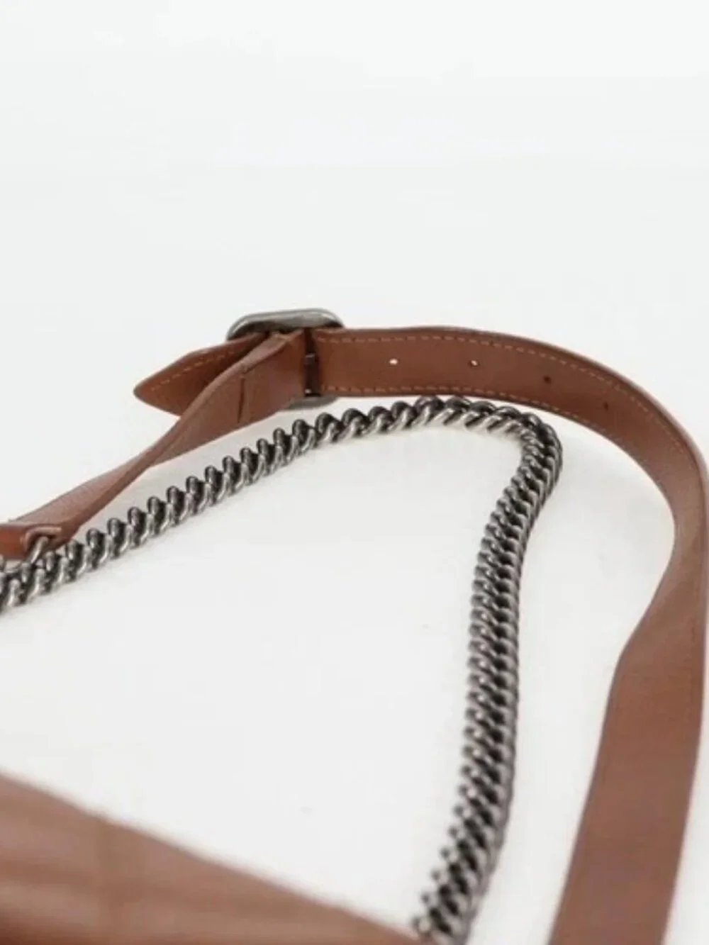 CHANEL Matelasse 25 Chain Shoulder Bag Leather Brown Silver CC Auth 134215